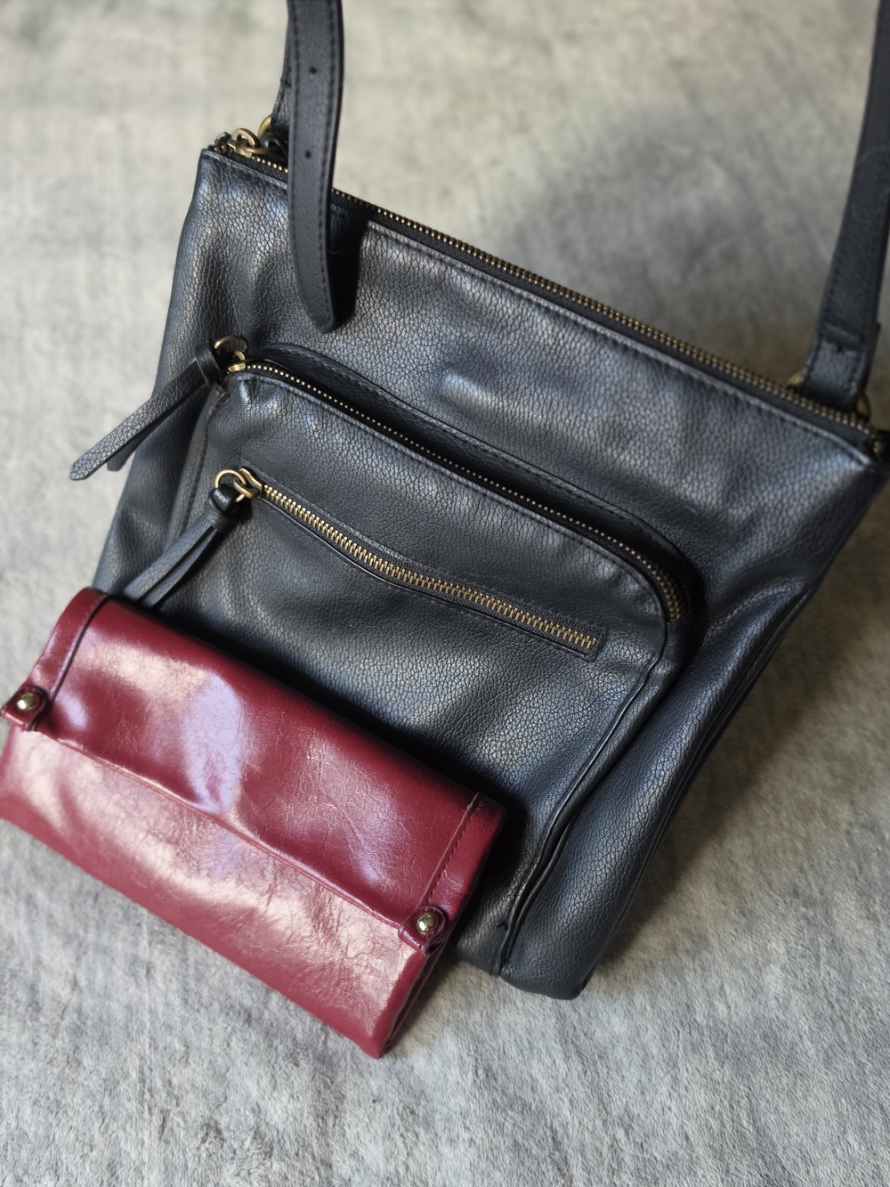 Sonoma crossbody bag faux leather black